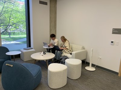 Students sitting on a couch