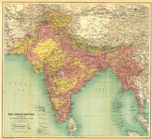 Historical map: the Indian Empire
