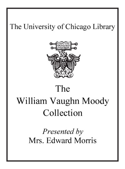 The William Vaughn Moody Collection in American Literature bookplate