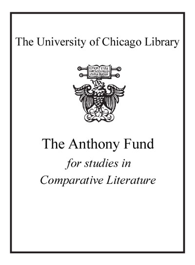 The Anthony Endowed Book Fund bookplate