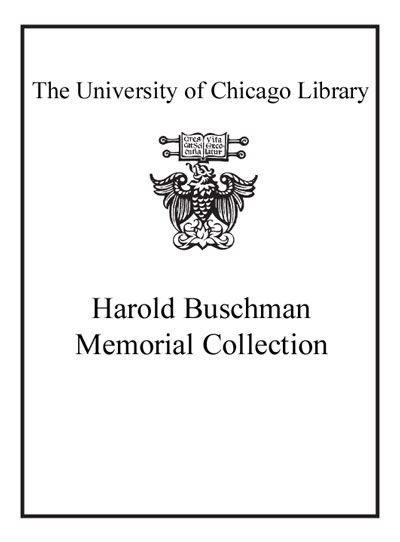 Harold Buschman Memorial Fund bookplate