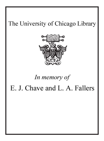 In memory of E.J. Chave and L.A. Fallers bookplate