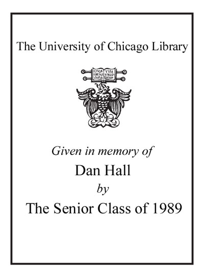 Class of 1989 Book Fund, in memory of Dan Hall bookplate