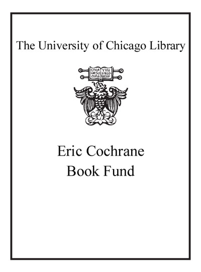 Eric Cochrane Memorial Book Fund bookplate