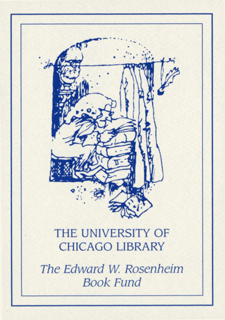 The Edward W. Rosenheim Book Fund bookplate