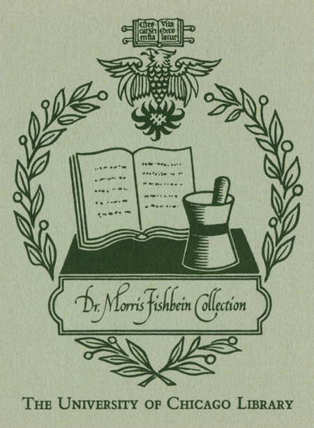 Dr. Morris Fishbein Collection bookplate