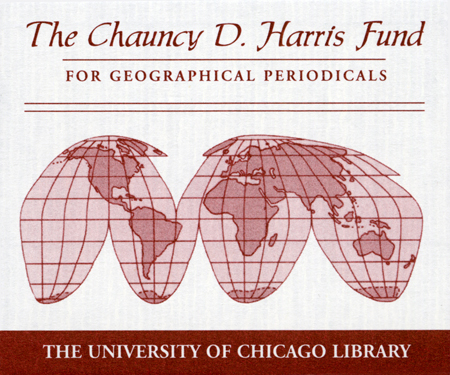 The Chauncy D. Harris Fund for Geographical Periodicals bookplate