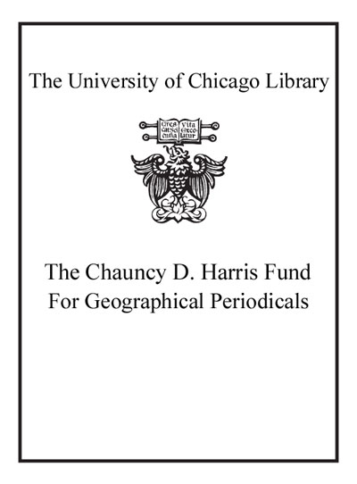 The Chauncy D. Harris Fund for Geographical Periodicals bookplate