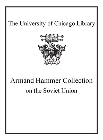 Armand Hammer Collection On The Soviet Union bookplate
