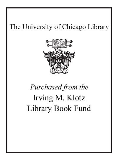 The Irving M. Klotz Book Fund bookplate