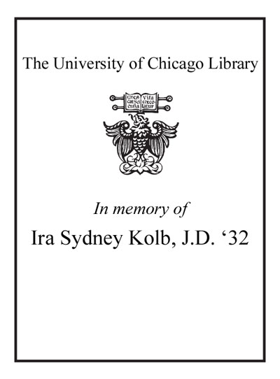 In memory of Ira Sydney Kolb, J.D. '32 bookplate