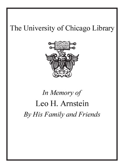 In Memory Of Leo H. Arnstein By His Family And Friends bookplate