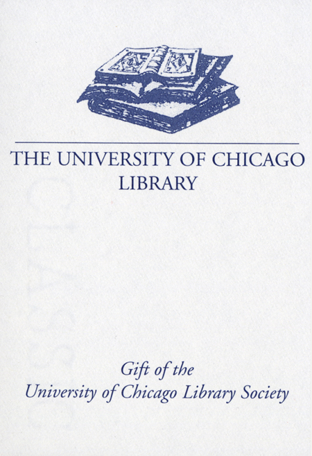 Gift of the Library Society bookplate