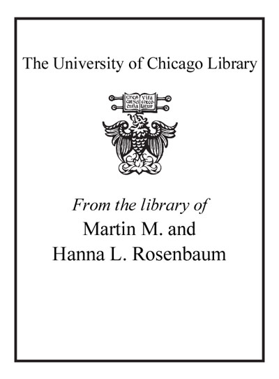 From The Library Of Martin M. And Hanna L. Rosenbaum bookplate