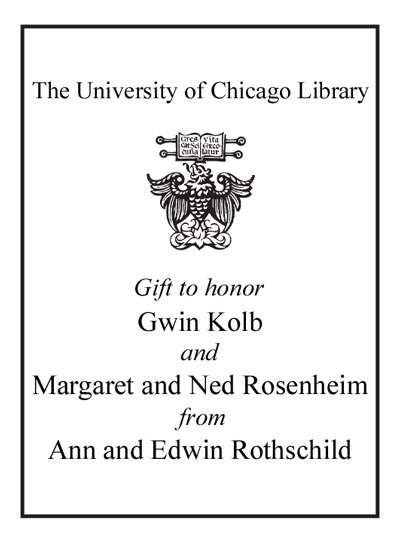 Gift of Ann Rothschild bookplate