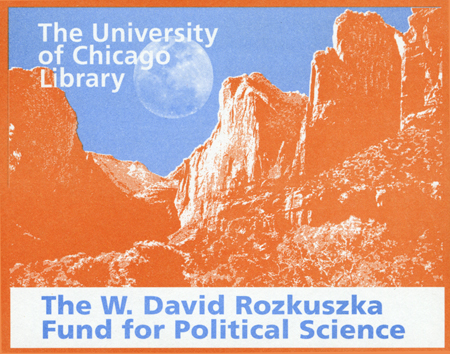 The W. David Rozkuszka Fund For Political Science bookplate