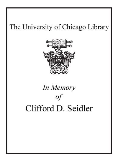 In Memory of Clifford D. Seidler bookplate