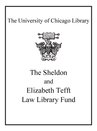 The Sheldon And Elizabeth Tefft Law Library Fund bookplate