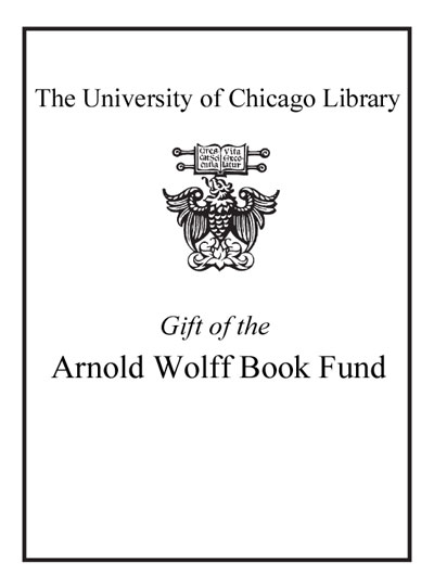 Gift of the Arnold Wolff Book Fund bookplate