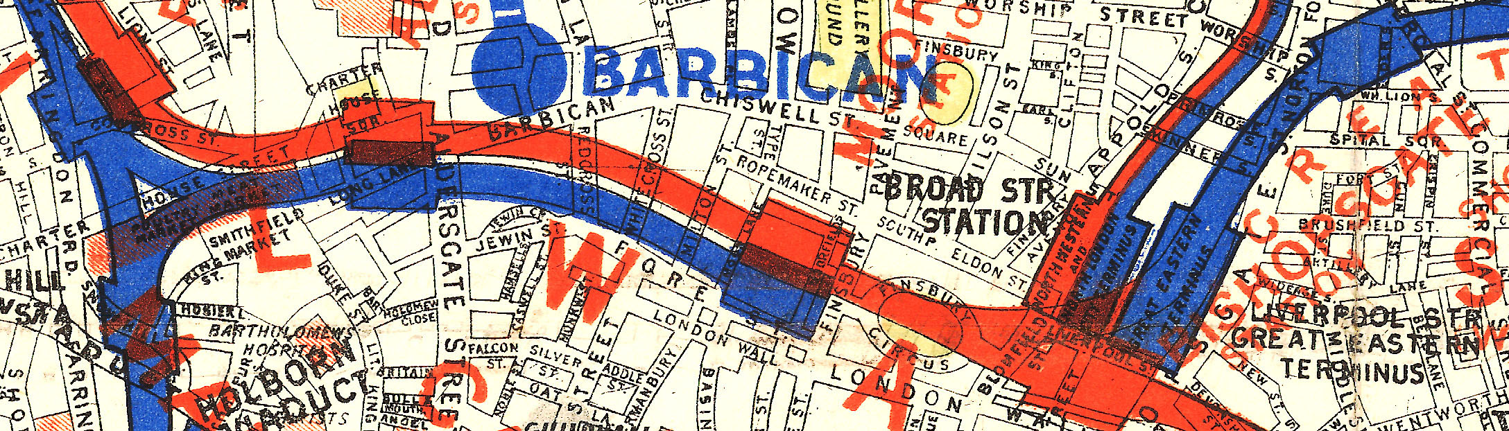 fragment of 1885 London map