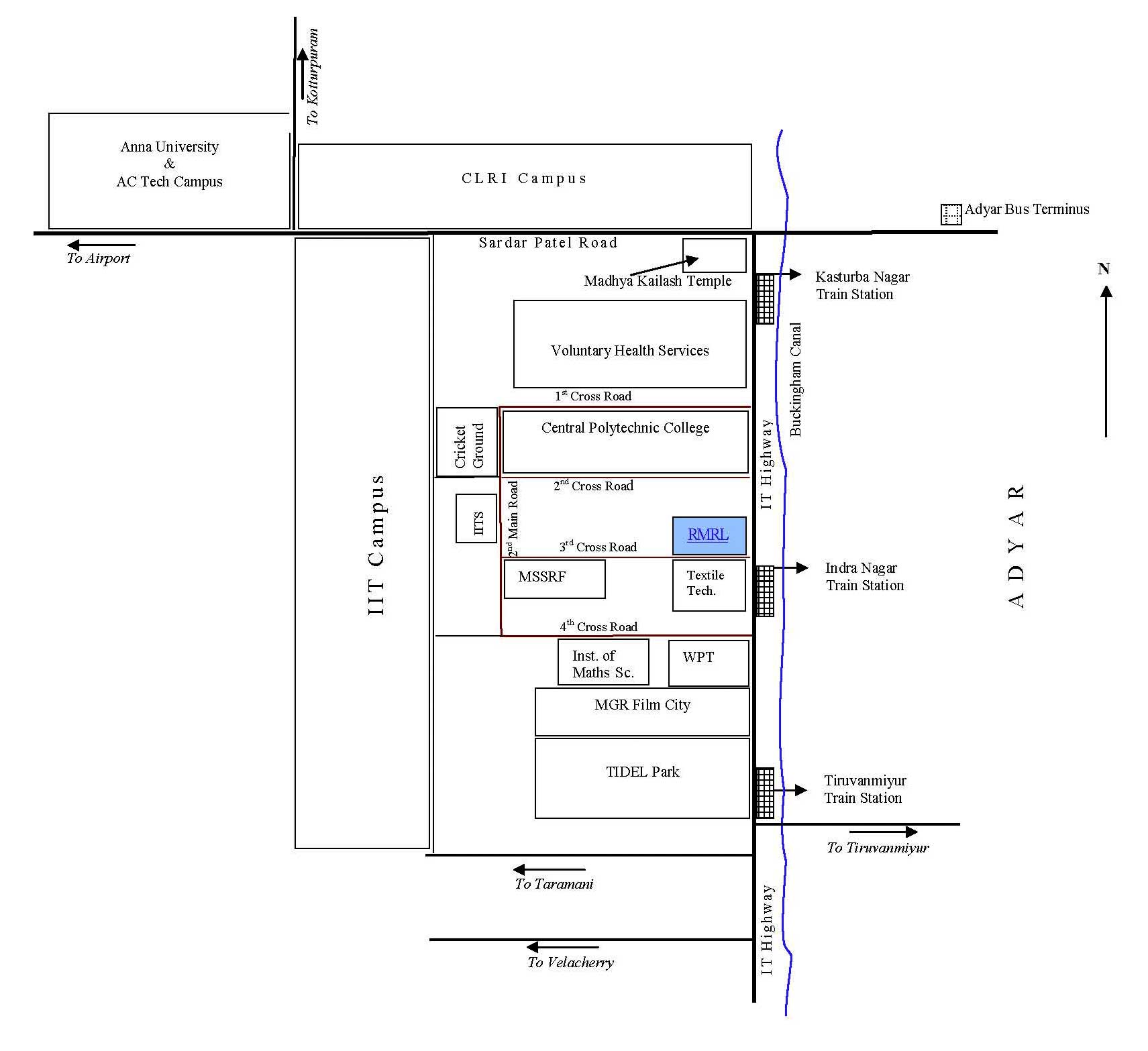 Map showing RMRL's location in Madras