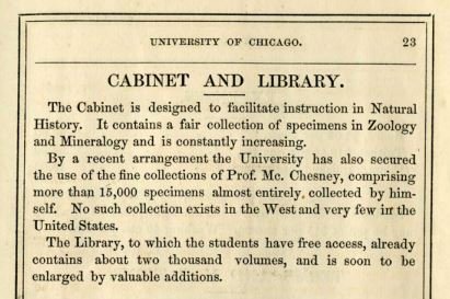 description of old University library in 1860