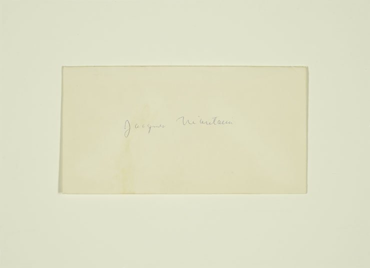 Envelope with Jacques Maritain signature in pencil on front