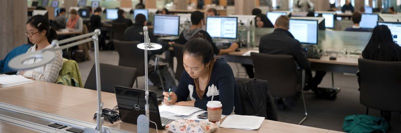 students studying in Regenstein's 1st Floor Reading Room