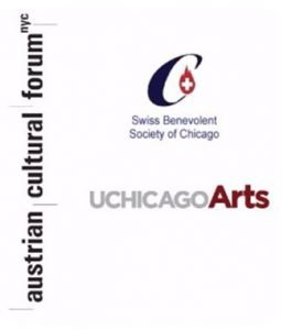Austrian Cultural Forum New York, Swiss Benevolent Society of Chicago and UChicago Arts logos