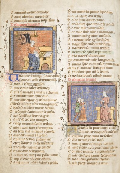 An illuminated manuscript page with two images