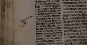 A manicule in a book's margin