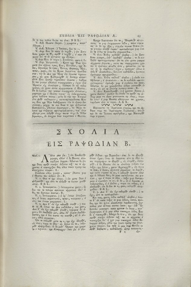 Title page for Jean Baptiste Gaspard d'Ansse de Villoison's edition