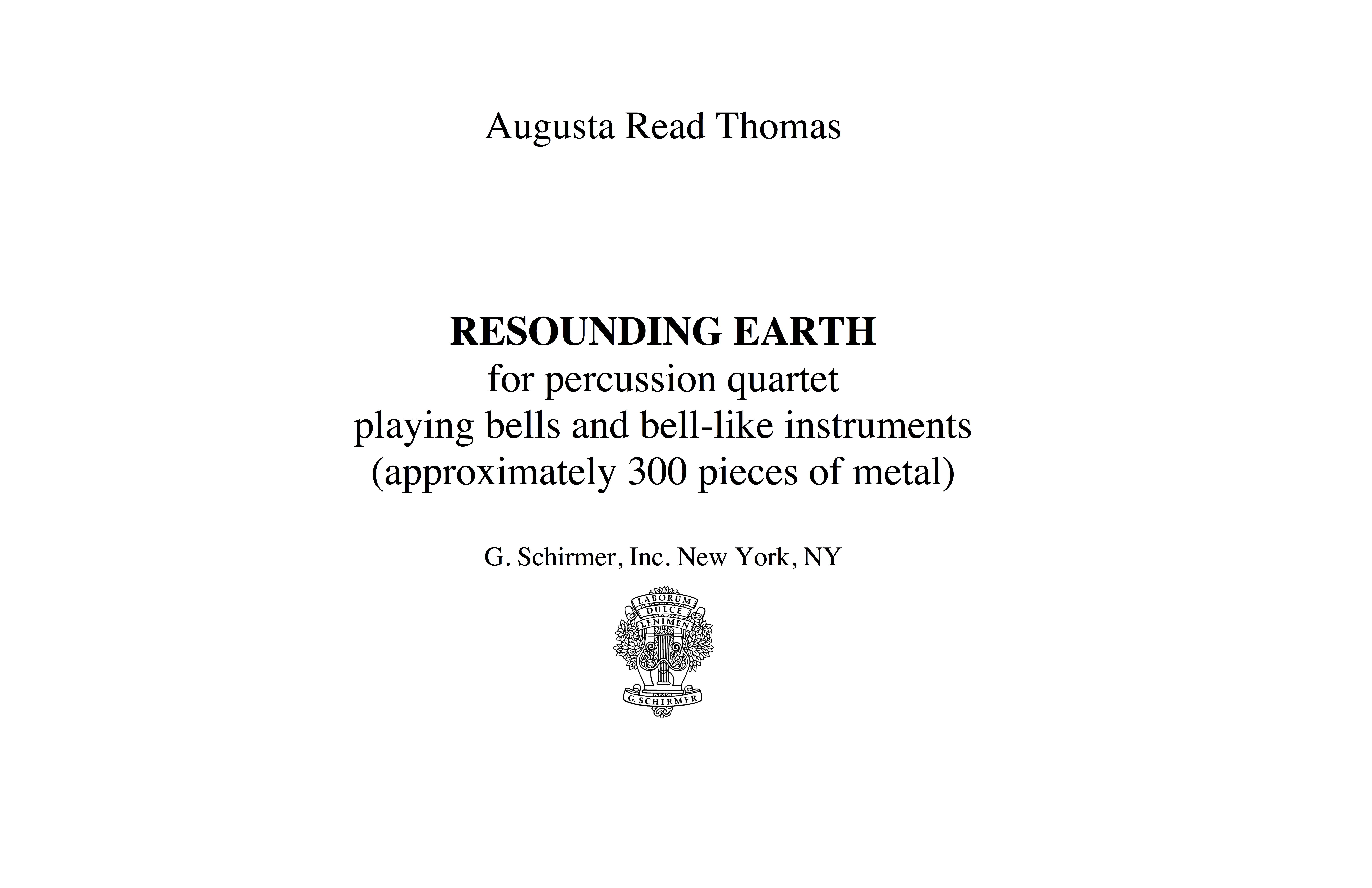 Cover page to the score for Envisioning Earth