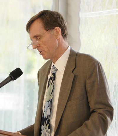 Andrew Abbott speaking at Mansueto Library Groundbreaking Ceremony