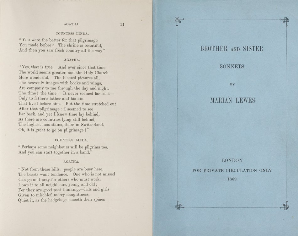 Agatha; Brother and Sister Sonnets by Marian Lewes