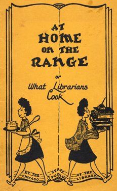 A book cover with the illustration of two women: one carrying books, the other, a cake.