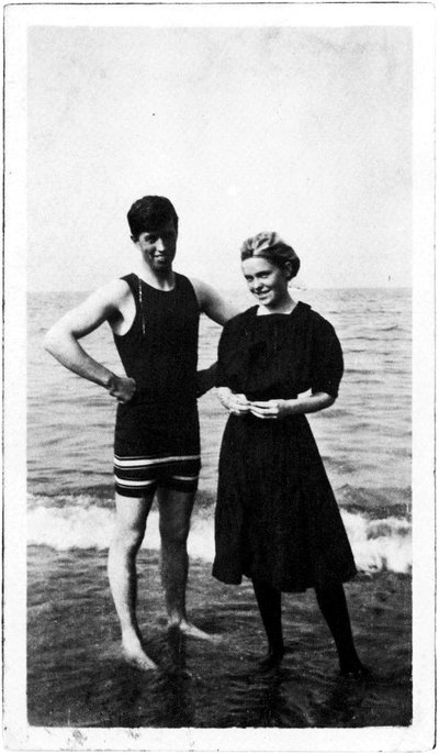 At the beach, 1910