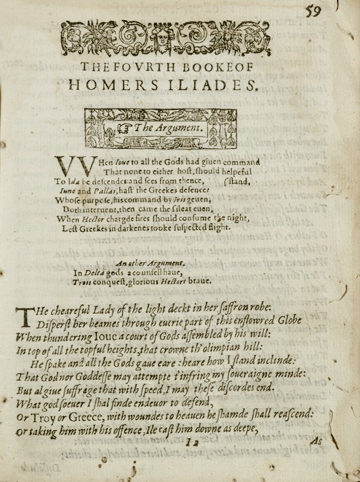 Title page for Chapman's translation