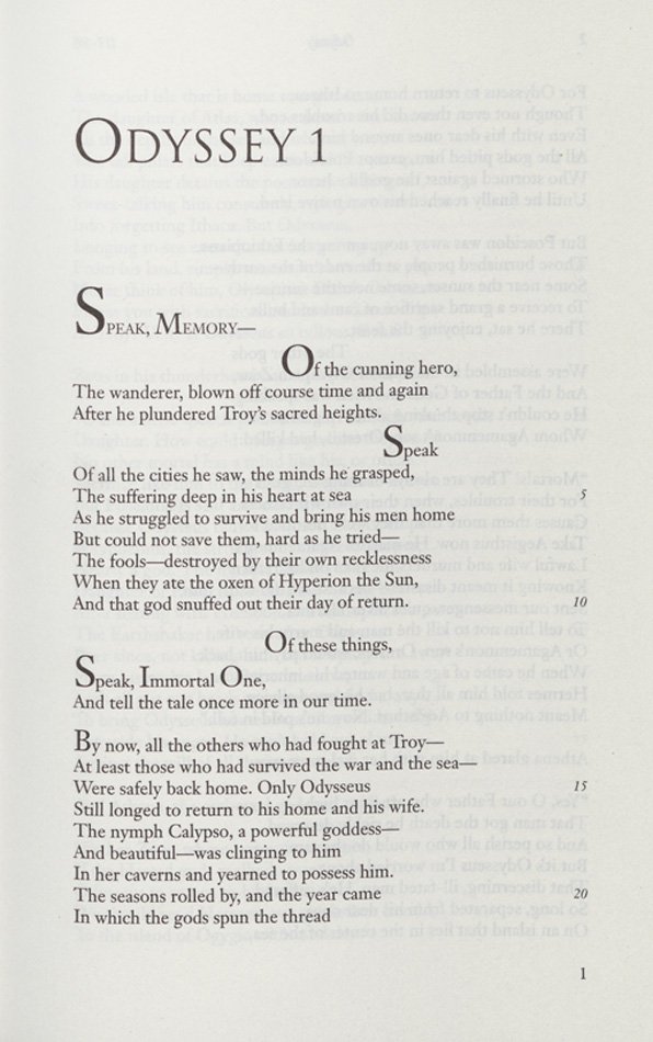 Lombardo's Odyssey translation, first page