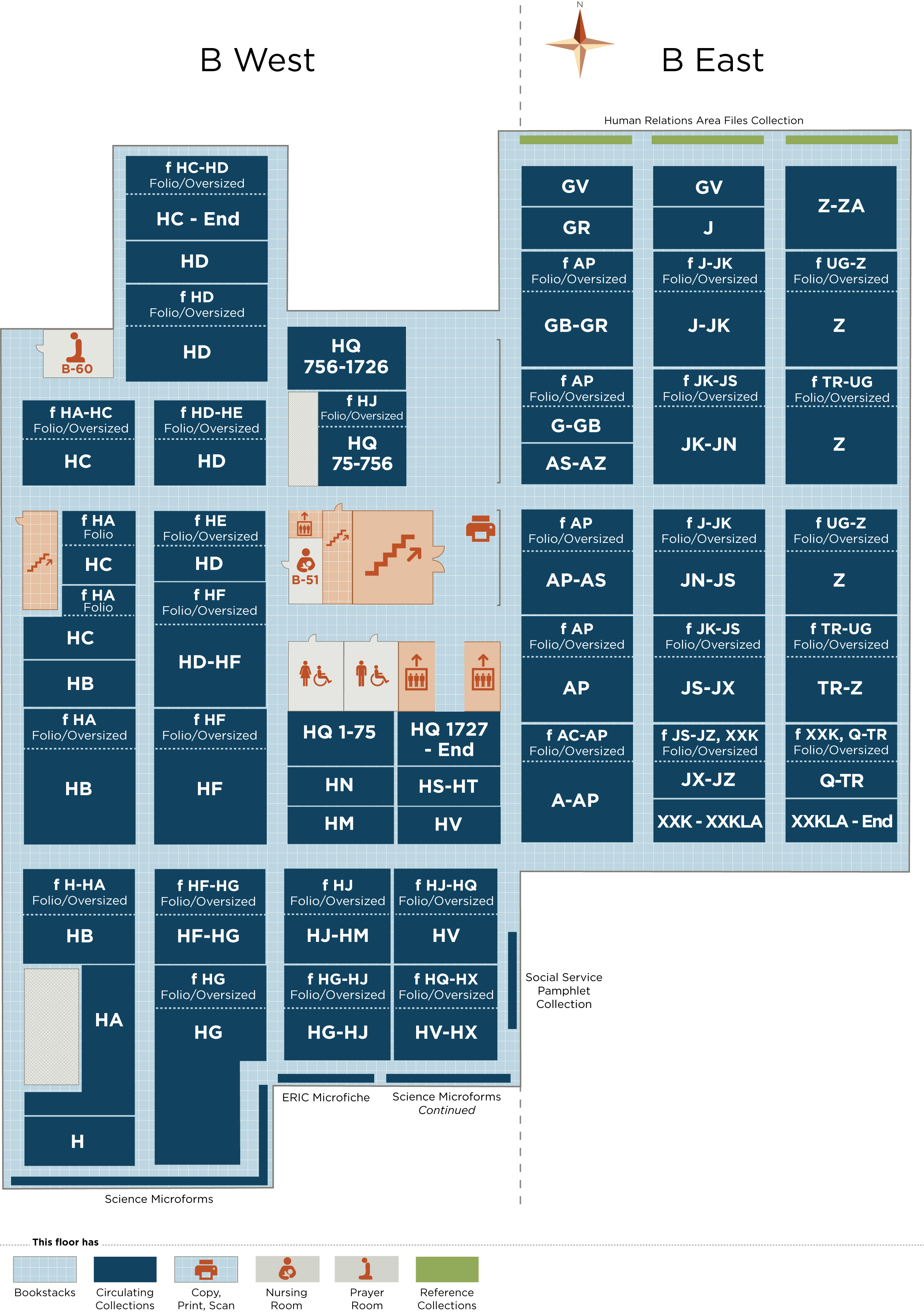 Regenstein Floor Map: B Level