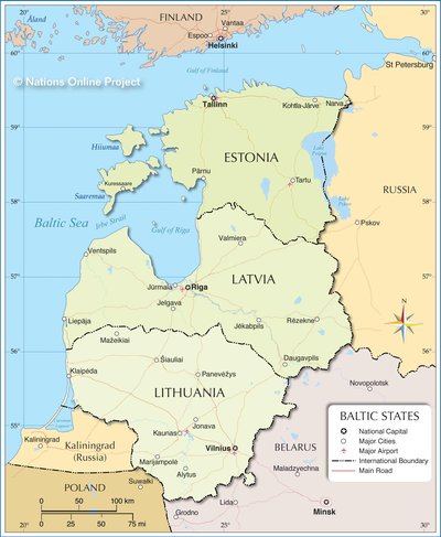 Map of Baltic States