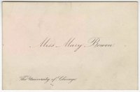 Mary Bowen Brainerd's calling card