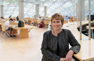 Brenda Johnson in Mansueto Library in 2015