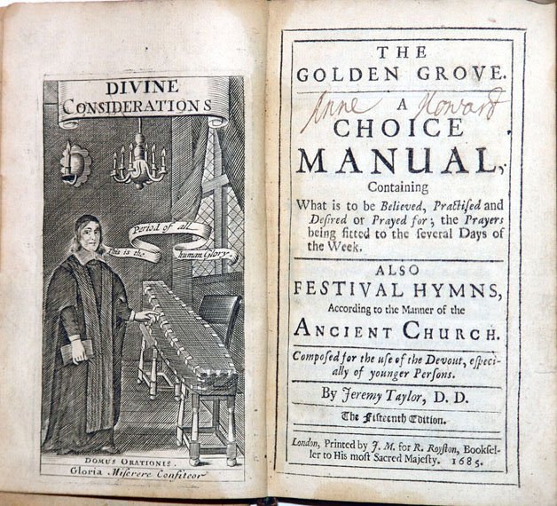 Illustrated title page of Taylor's immensely popular devotional