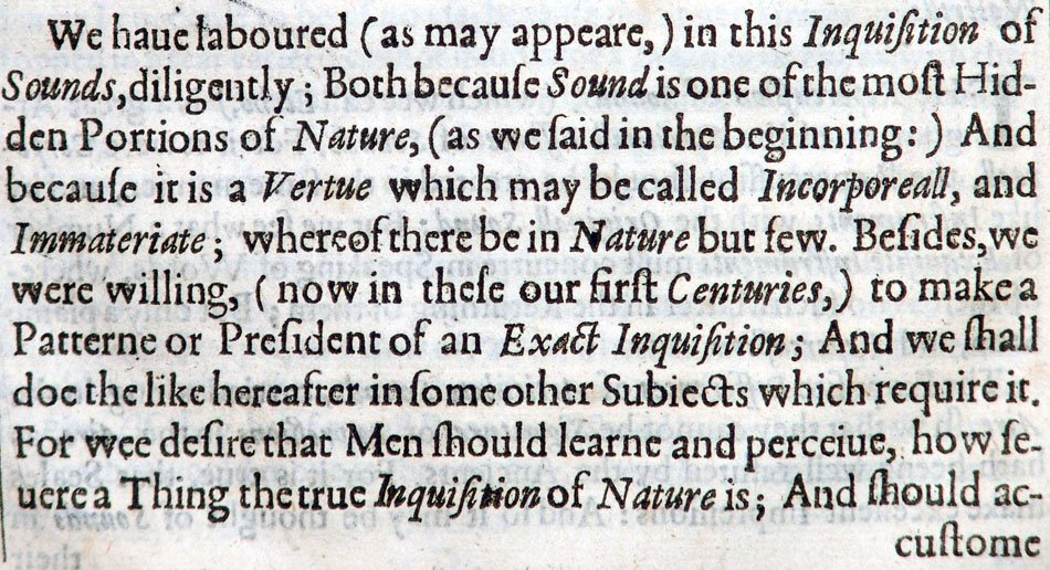 Text from Francis Bacon's posthumously published Sylva Sylvarum