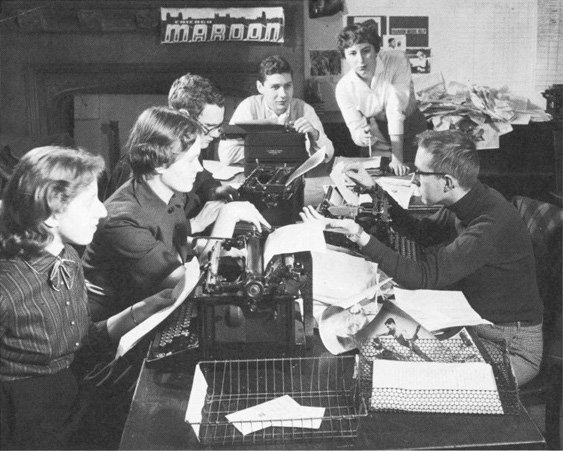 Chicago Maroon staff meeting, 1956