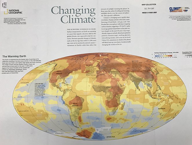 Map of Earth chronicling effects of climate change