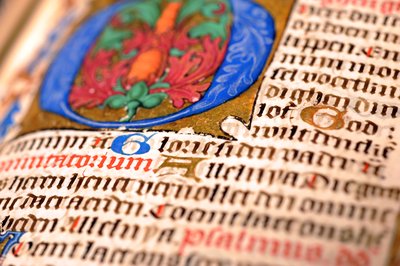 Detail of illuminated page in Book of Hours (Ms 347)