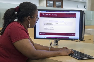 Alumna tries out the new Library Catalog