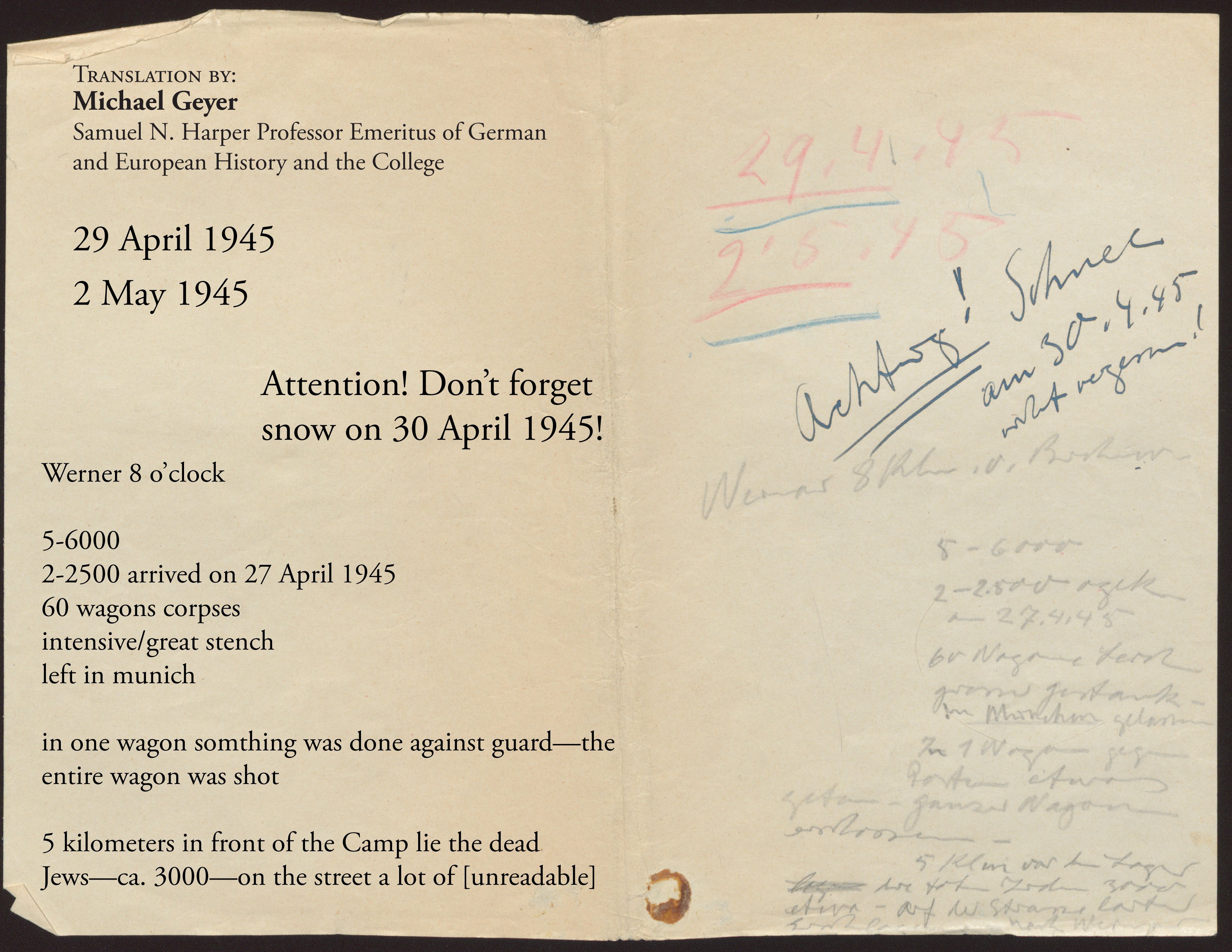 Dachau Diaries, 1945